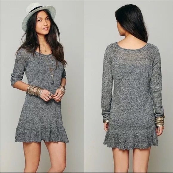 Free People Ruffle Your Hem Tunic Linen Knit Small - Picture 2 of 9